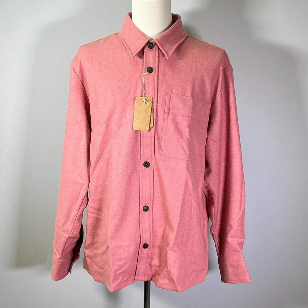 A.P.C. Basile Men's Size XXL Pink Wool Blend Button-up Shirt